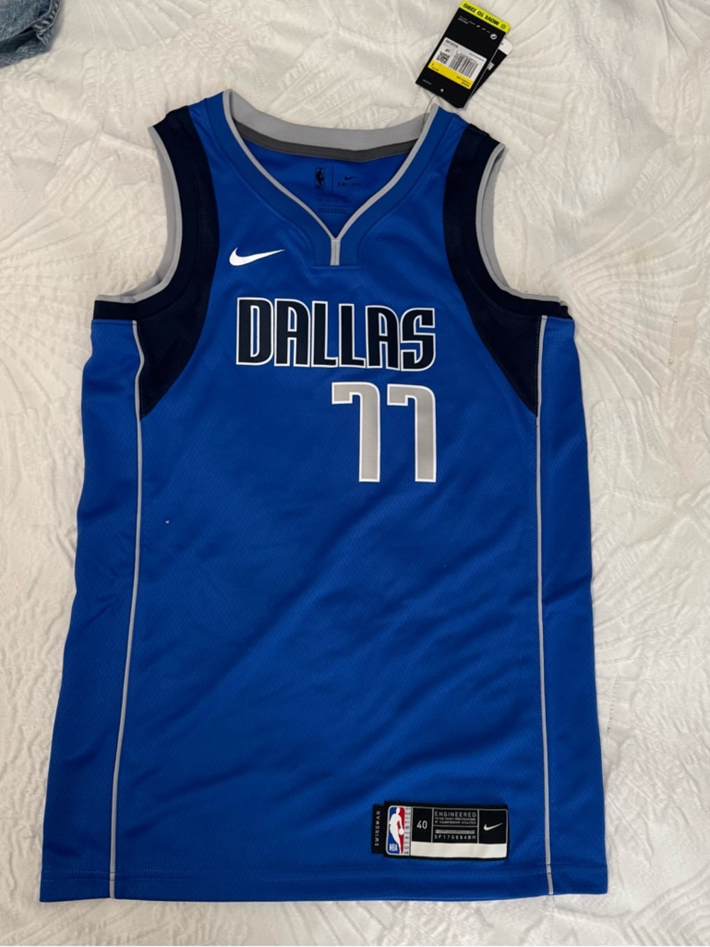 Nike Dallas Blue and Navy #77 Basketball Jersey